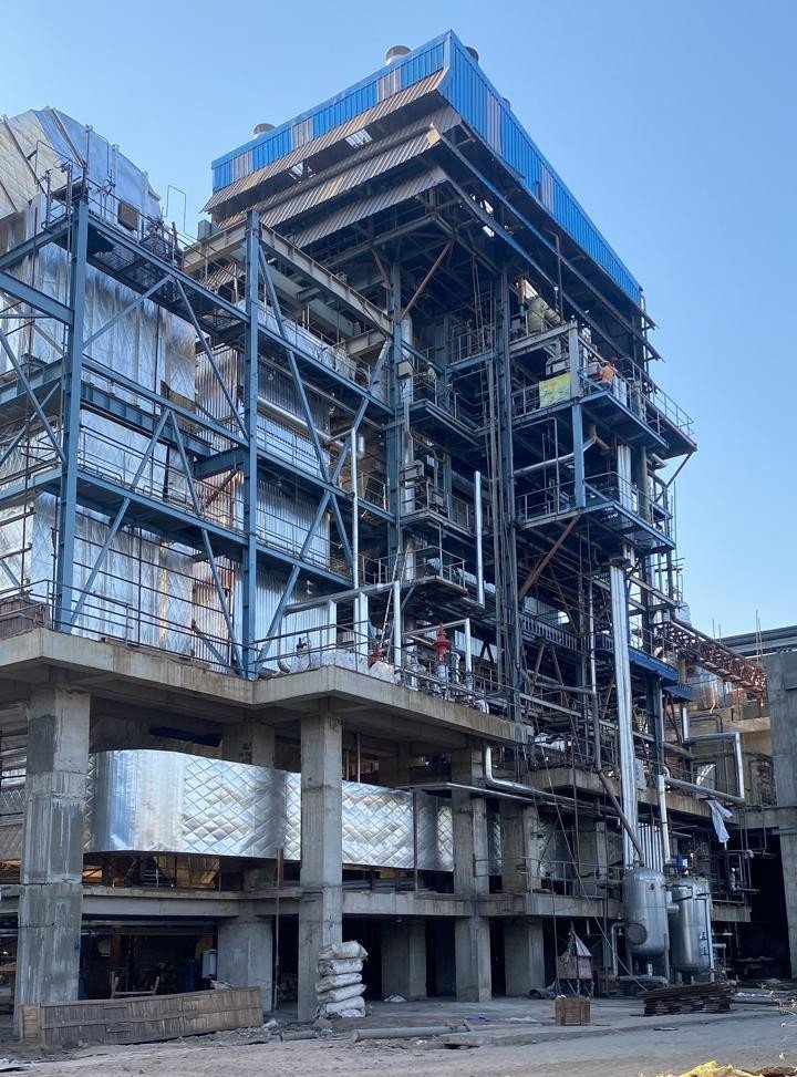 Boiler structure with HP piping